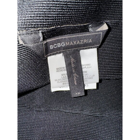 Sexy Bcbg Max‎ Azria XS Black Gold Mini Metallic Bandage Skirt Y2K Club Luxury - Picture 5 of 7